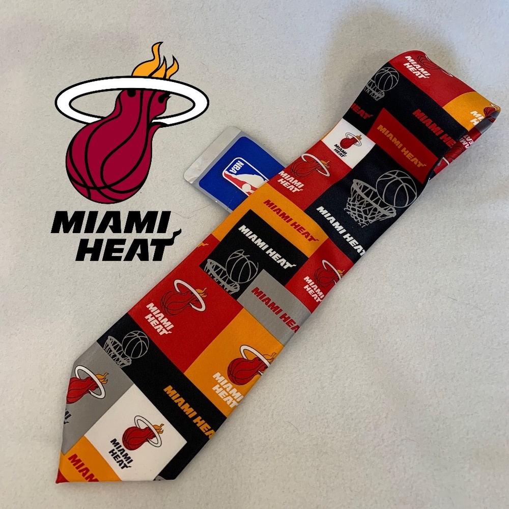 Miami Heat Satlin Tie New with Tags Authorized